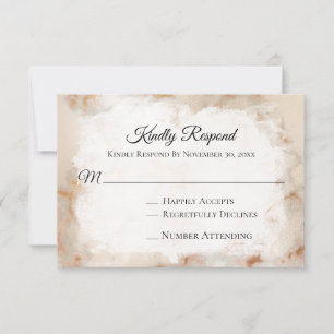 *~* Elegant Marble Gold Vein AR2 Wedding RSVP 
