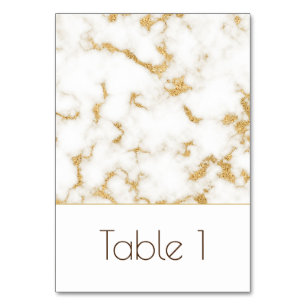 Elégant Marble Gold Veins Mariage Numéro de table