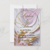 Elegant Marble & Gold Wedding Invitation (Devant)