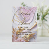 Elegant Marble & Gold Wedding Invitation (Debout devant)