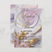 Elegant Marble & Gold Wedding Invitation (Devant / Derrière)