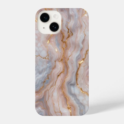 Elegant Marble iPhone14 Case with Gold Veins iPhone Hoesje (Achterkant)