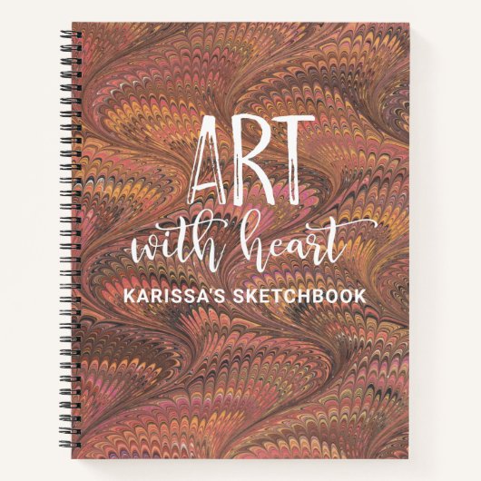 Elegant Marble Monogram Artist Sketchbook Notitieboek (Voorkant)