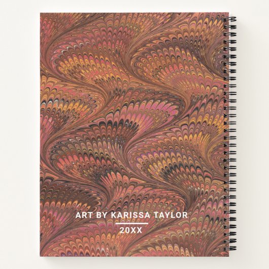 Elegant Marble Monogram Artist Sketchbook Notitieboek (Achterkant)