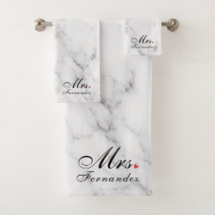Elegant Marble Mrs Bride om handdoekgeschenk te zi Bad Handdoek