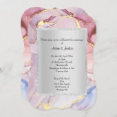 ELEGANT MARBLE PINK PAARS ABSTRACT WEDING KAART (Voorkant / Achterkant)