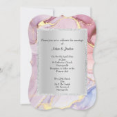 ELEGANT MARBLE PINK PAARS ABSTRACT WEDING KAART (Voorkant)