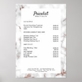 Elegant Marble Price List Poster (Voorkant)