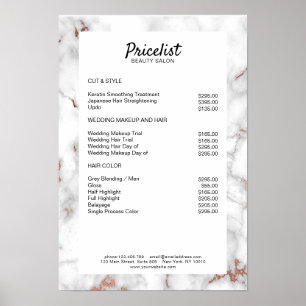 Elegant Marble Price List Poster
