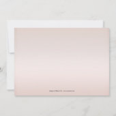 Elegant Marble Roos Gold Floral Wedding Invitation Kaart (Achterkant)