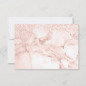 Elegant Marble Roos Gold Glitter RSVP Kaartje (Achterkant)