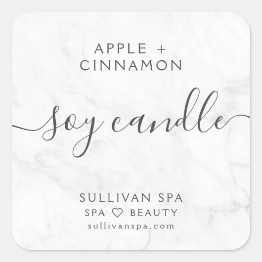 Elegant Marble Soy Candle Label (Voorkant)