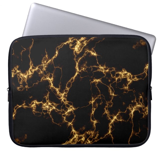 Elegant Marble style3 - Black Gold Laptop Sleeve (Voorkant)