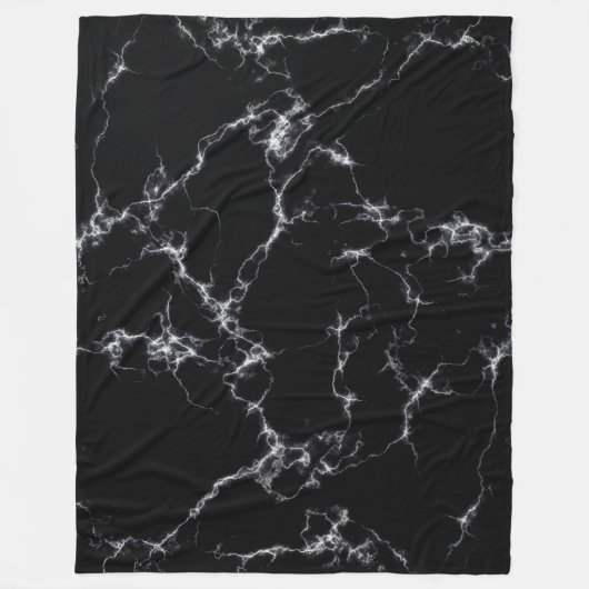 Elegant Marble style4 - Zwart-wit Fleece Deken (Voorkant)
