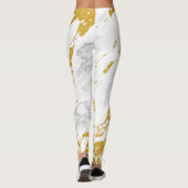 Elegant Marble style6 - Gold en White Leggings (Achterkant)