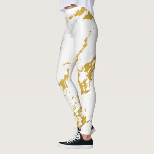 Elegant Marble style6 - Gold en White Leggings (Links)