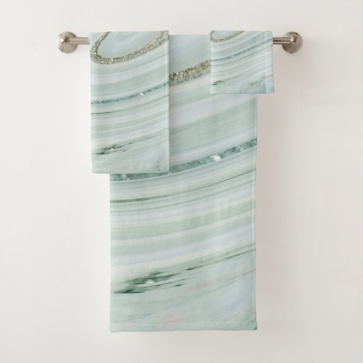 Elegant Marble Swirl Glitter Pattern Sparkle Glam Bad Handdoek (Insitu)
