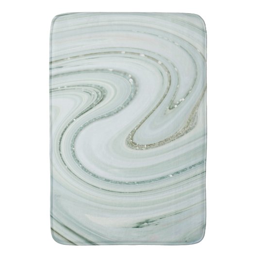Elegant Marble Swirl Glitter Pattern Sparkle Glam Badmat (Voorkant Verticaal)