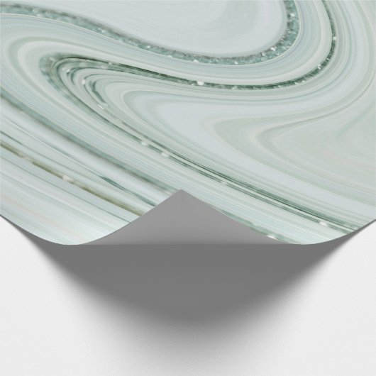 Elegant Marble Swirl Silver Glitter Sparkle Glam Cadeaupapier (Hoek)