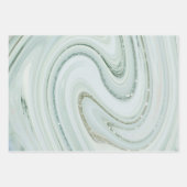 Elegant Marble Swirl Silver Glitter Sparkle Glam Inpakpapier Vel (Voorkant 3)