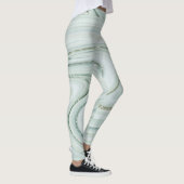 Elegant Marble Swirl Silver Glitter Sparkle Glam Leggings (Rechts)