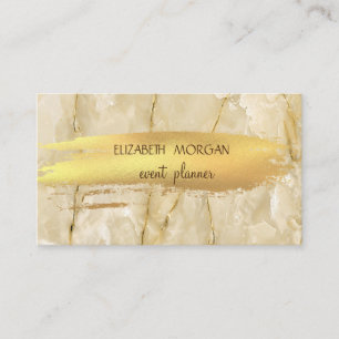 Elegant marble Texture Gold Foil Brush Stroke Visitekaartje
