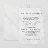 Elegant Marble Trendy Wedding Accommodations Informatiekaartje (Voorkant / Achterkant)