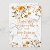 Elegant Marble Wedding Invitation Kaart (Voorkant / Achterkant)