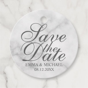 Elegant Marble Wedding Save the Date Bedankjes Labels