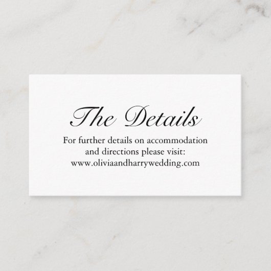 Elegant Marble Wedding Website Enclosure Card Informatiekaartje (Voorkant)