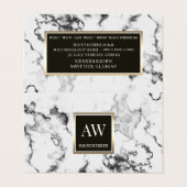 élégant marbre blanc élégant carte de visite de fi (Extérieur déplié)