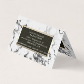 élégant marbre blanc élégant carte de visite de fi (Dos)