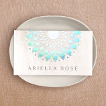 Élégant Marbre blanc floral turquoise Lotus Flower<br><div class="desc">Design carte de visite élégant et sophistiqué, avec du mandala en faux feuille de lotus sur arrière - plan rayé en pierre de marbre blanc. Ce n'est pas un vrai papier d'aluminium, mais une image. Pour obtenir d'autres documents marketing correspondants, veuillez me contacter à l'adresse maurareed.designs@gmail.com. Pour plus de logos...</div>