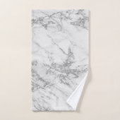 Elégant marbre blanc gris argenté chic (Serviette à main)