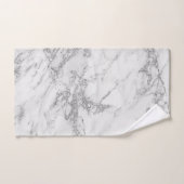 Elégant marbre blanc gris argenté chic (Serviette à main)