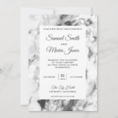 Elégant Marbre blanc gris chic Faire-part de maria (Devant)