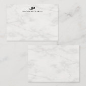 Élégant Marbre blanc Monogramme Modèle moderne (Devant / Derrière)