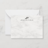 Élégant Marbre blanc Monogramme Modèle moderne (Devant)