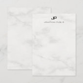 Élégant Marbre blanc Monogramme Modèle moderne (Devant / Derrière)