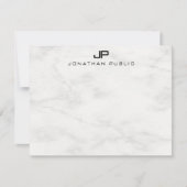 Élégant Marbre blanc Monogramme Modèle moderne (Devant)