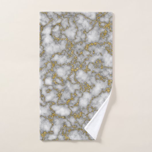 Elégant marbre blanc or (Serviette à main)