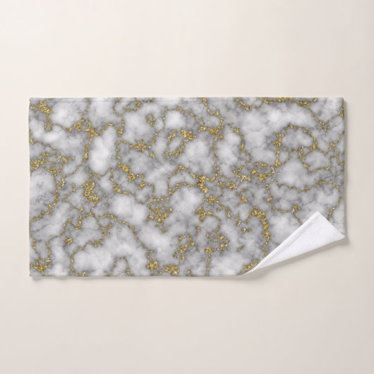Elégant marbre blanc or (Serviette à main)