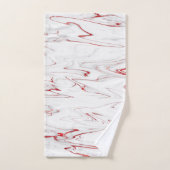 Elégant marbre blanc rouge Faux (Serviette à main)