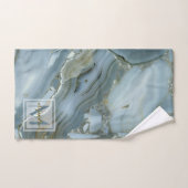 Élégant marbre Bleu Motif en pierre naturelle Mono (Serviette à main)