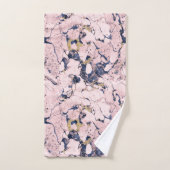 Elégant marbre d'or Blush Navy (Serviette à main)