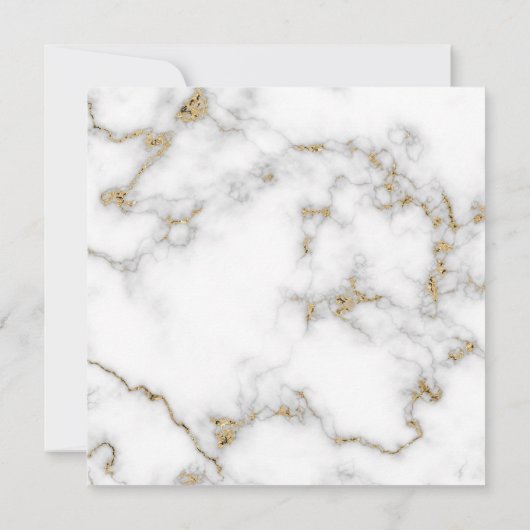 Elégant, marbre et effet or, faire-part de mariage (Dos)