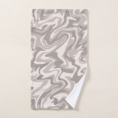 Élégant marbre gris Abstrait Gris Gravé Grille mod (Serviette à main)