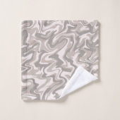 Élégant marbre gris Abstrait Gris Gravé Grille mod (Gant de toilette)