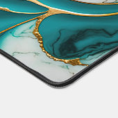 Élégant marbre liquide moderne blanc Turquoise or (Coin)