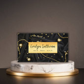 Élégant Marbre noir Salon de beauté Carte de visit